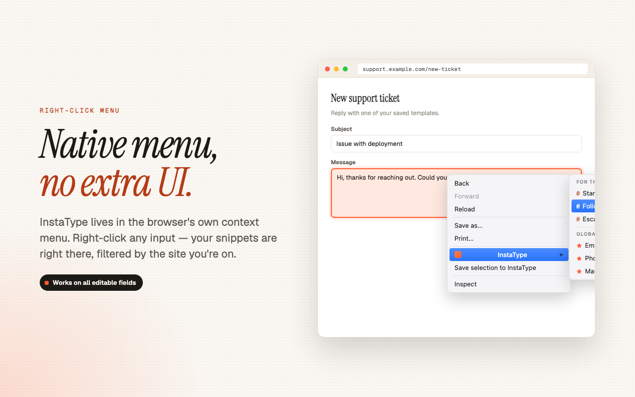 Context menu
