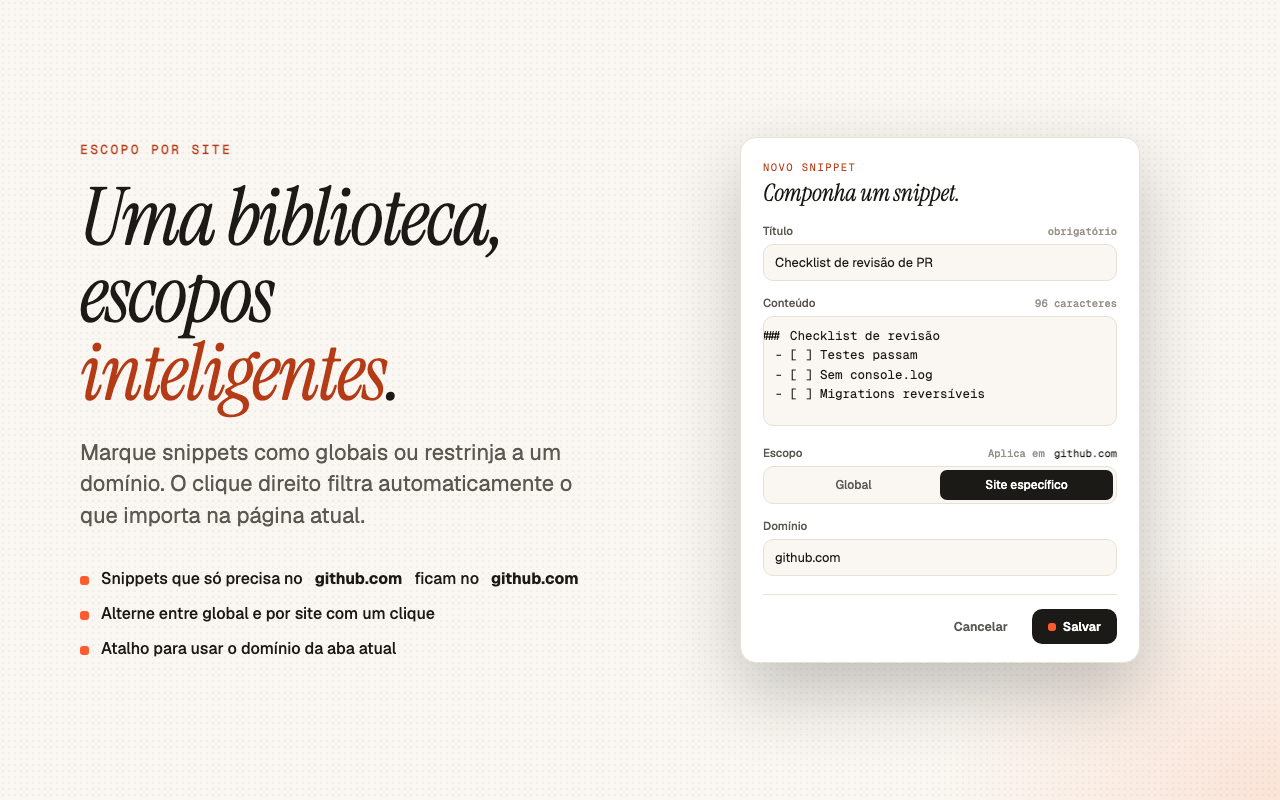 Editor de snippets