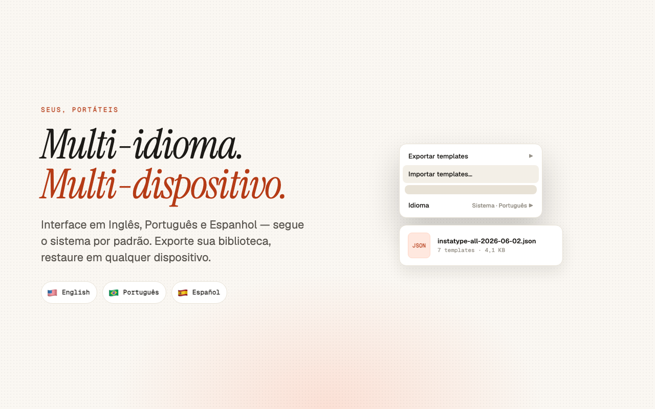 Multi-idioma e portabilidade